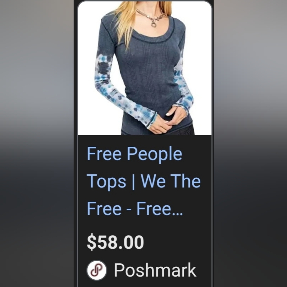 We The Free Blue Tie-Dye Long Sleeve Top - Picture 16 of 16
